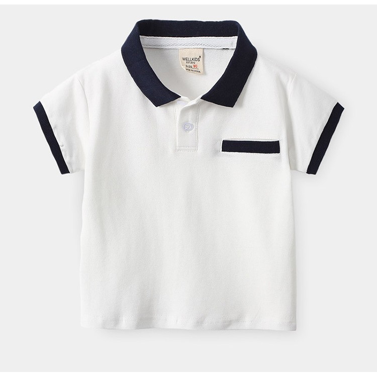 Áo Polo WellKids cotton hàng xuất Âu Mỹ cho bé trai