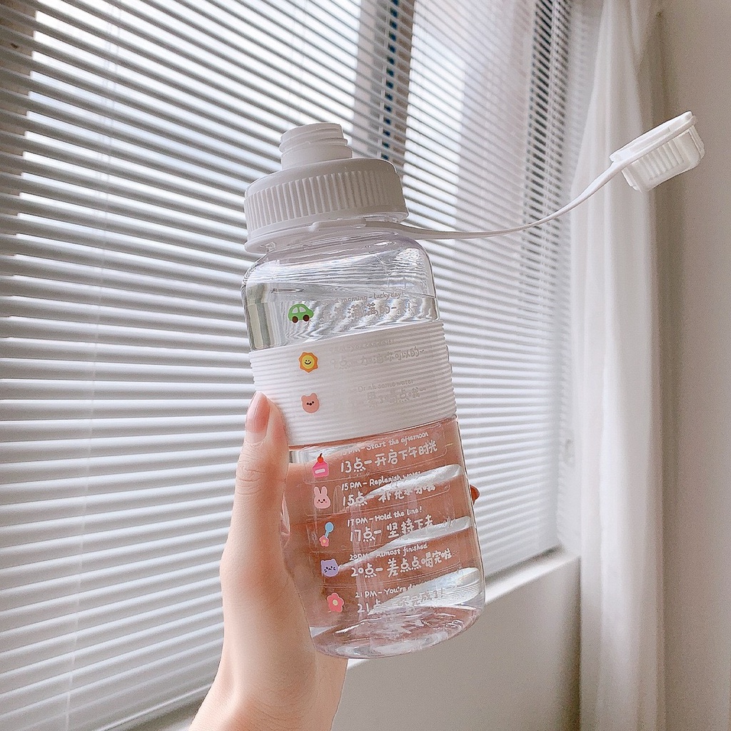 Bình Nước Lớn 800ML Phiên Bản Cao Cấp Đai Silicon Chống Rơi, Chịu Nhiệt