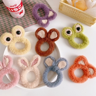Dây Buộc Tóc Vải Nhung Cotton Hình Tai Thỏ / Ếch Dễ Thương Phong Cách Mori Hàn Quốc