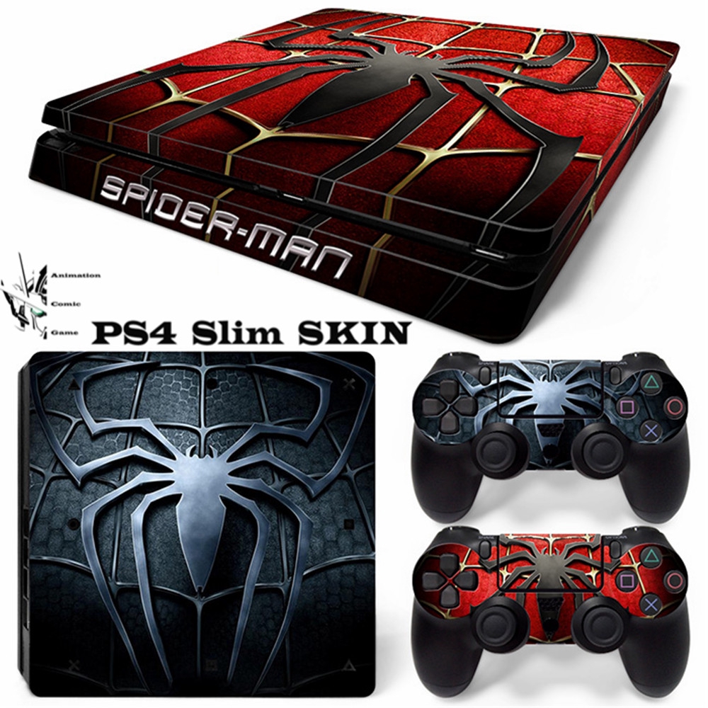 Miếng dán trang trí hình Spiderman PS4 Slim Playstation 4 Slim