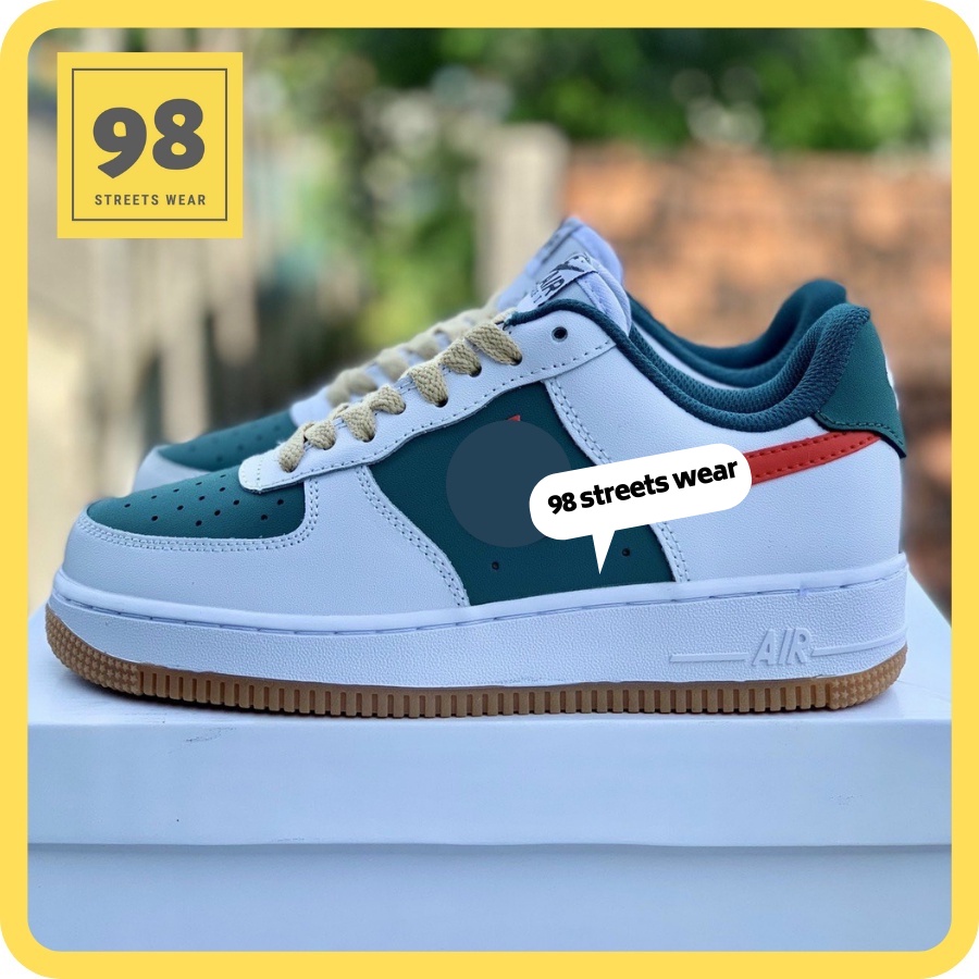 ⚡️[𝐊𝐡𝐨 𝐆𝐢𝐚̀𝐲 𝐗𝐢̣𝐧][𝐈𝐛 𝐓𝐮̛ 𝐕𝐚̂́𝐧]Giày AF 1 Custom  Xanh Trắng Nam Nữ ✅