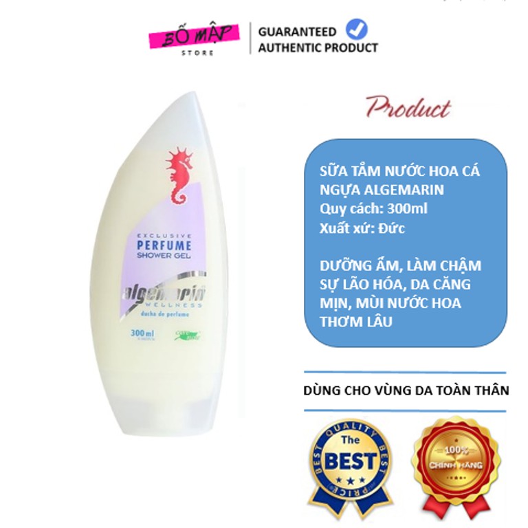 [SALE] [CAM KẾT 100% CHÍNH HÃNG] Sữa tắm nước hoa cá ngựa ALGEMARIN Đức 300ml có tem chống hàng giả, hàng công ty