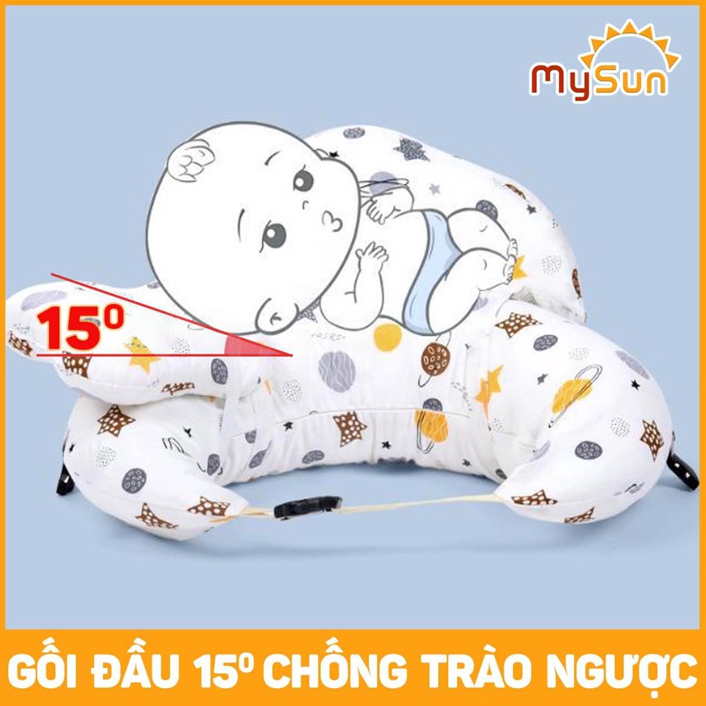 Đệm gối chữ C chống trào ngược dạ dày cho trẻ sơ sinh nằm ngủ, bé con bú, tựa lưng cho bà bầu MySun.