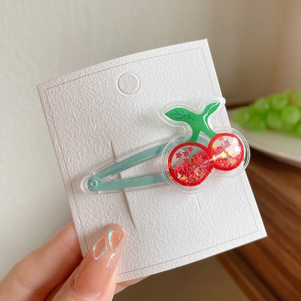 Kẹp Tóc Trong Suốt Họa Tiết Trái Cây Đáng Yêu