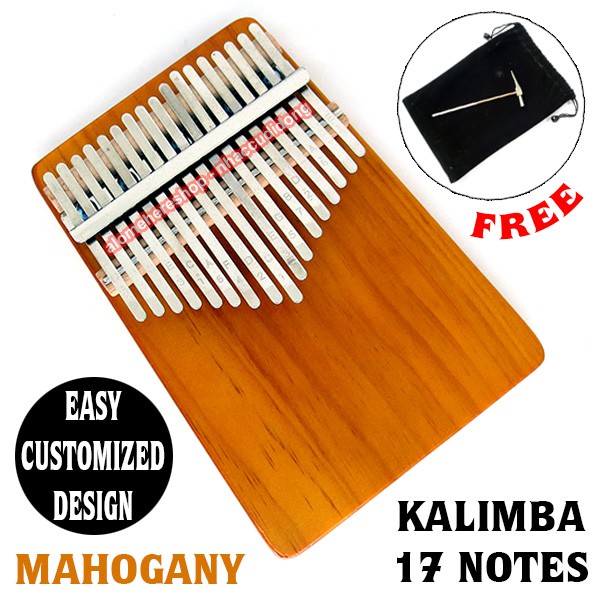 Đàn Kalimba 17 Phím Gỗ Nguyên Khối Màu Gỗ Cam Trơn Dễ Dàng Vẽ Thiết Kế Theo Phong Cách Của Riêng Bạn