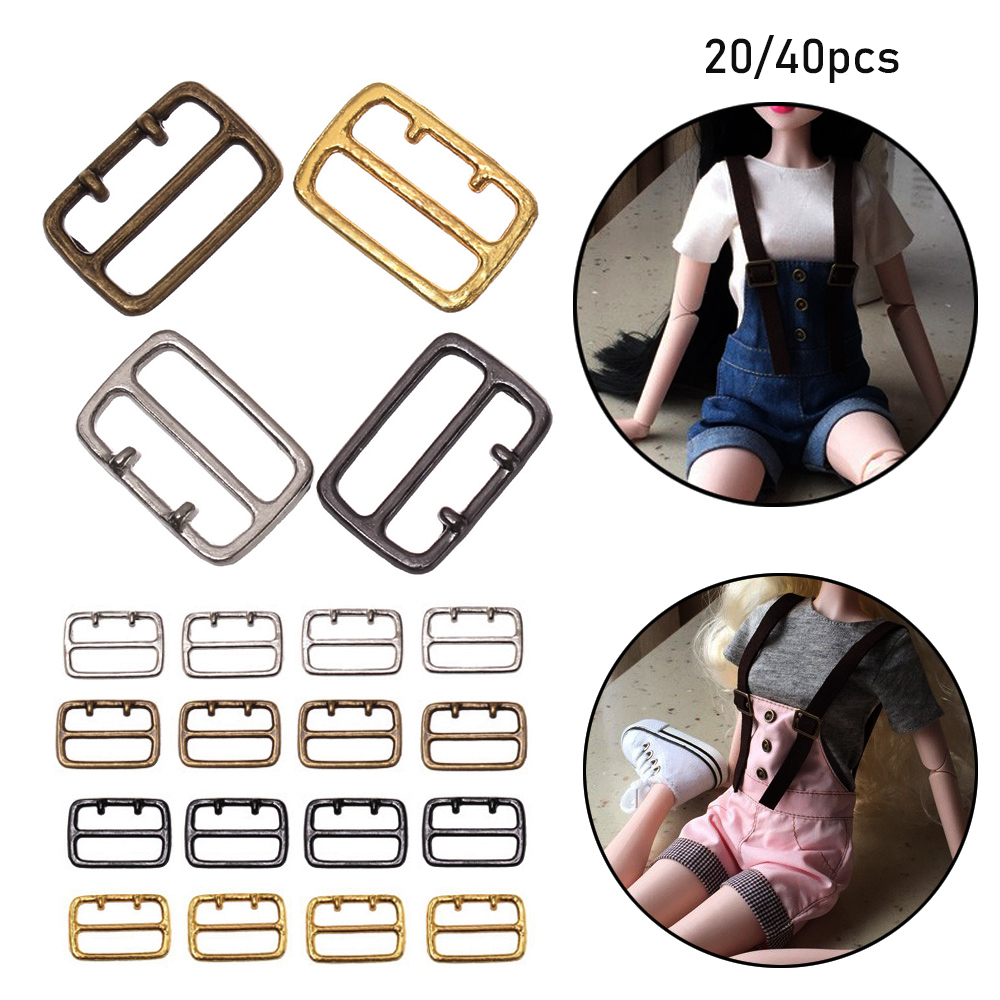 TRI Set 20 / 40 Khóa Thắt Lưng 9mm Nhiều Màu Cho Búp Bê