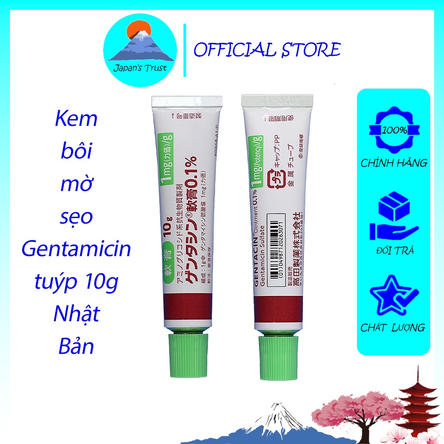 Kem bôi sẹo Gentamicin 10g Nhật Bản - Chuyên sẹo lồi, sẹo lõm, sẹo thâm lâu năm hiệu quả