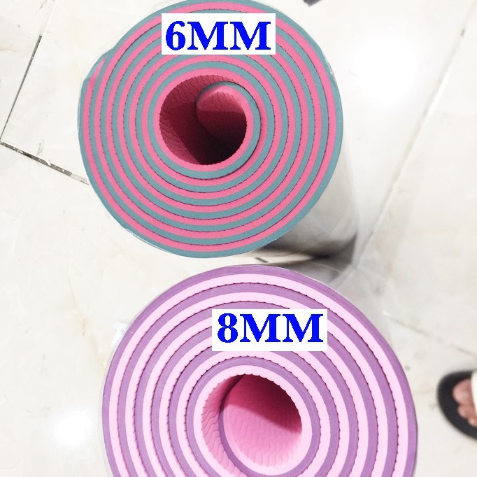 [FREESHIP❤️]THẢM TẬP YOGA ❤️THẢM TẬP GYM TPE 6MM 2 LỚP