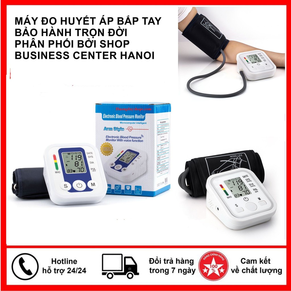 Máy đo huyết áp bắp tay sử dụng Pin AA tiện lợi dễ sử dụng