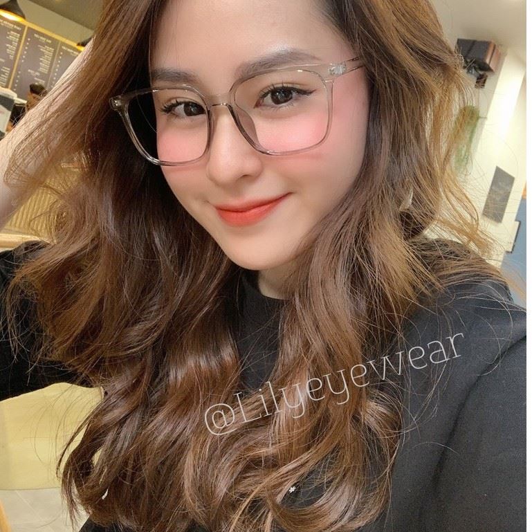 Gọng kính mắt nam nữ Lilyeyewear nhựa dẻo mắt vuông to đeo đi đường chống bụi 217