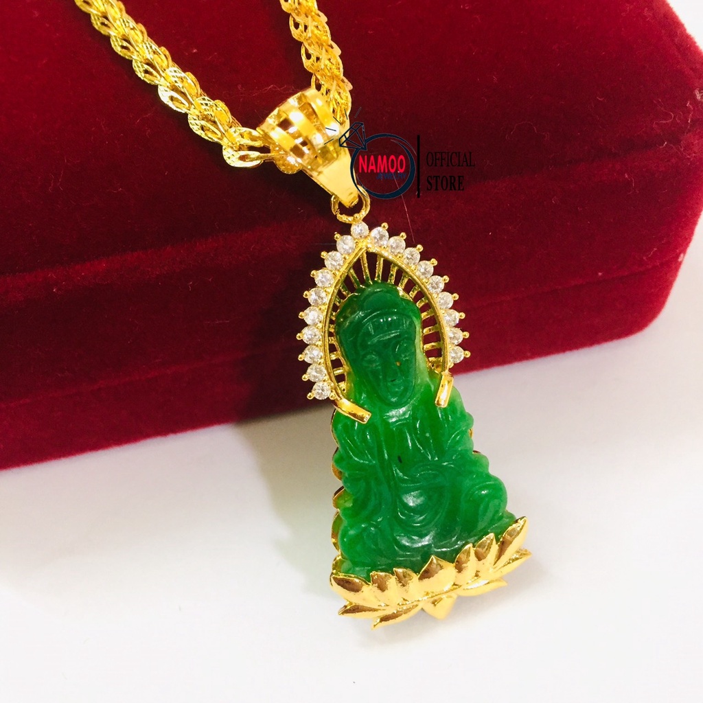 Dây Chuyền Mặt Phật Bà Đính Đá V667, Dây chuyền Mạ Vàng Nữ Namoo Jewelry