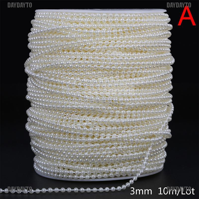 Cuộn Dây Hạt Ngọc Trai Tròn ABS Dùng Trang Trí Đầm Cưới DIY