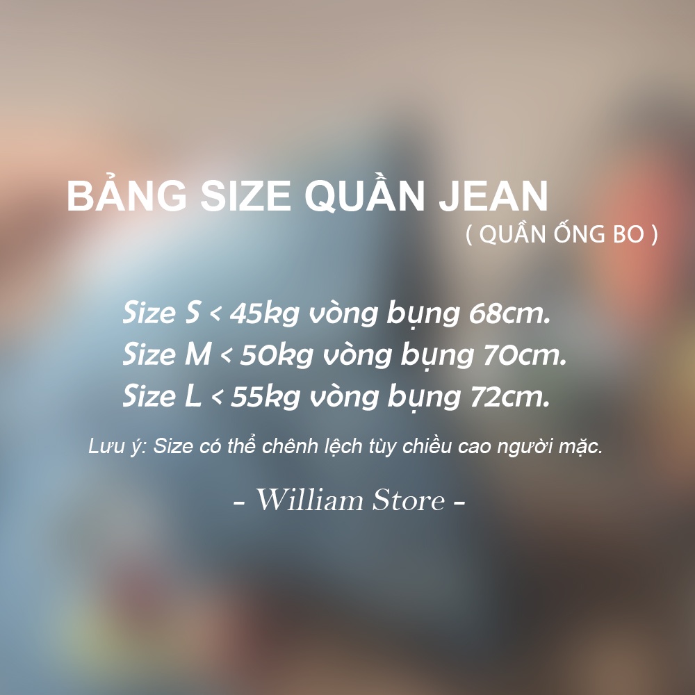 Quần jean nữ baggy ống bo rách gối chất vải Jean Denim dày bền màu, không dãn William - AT152