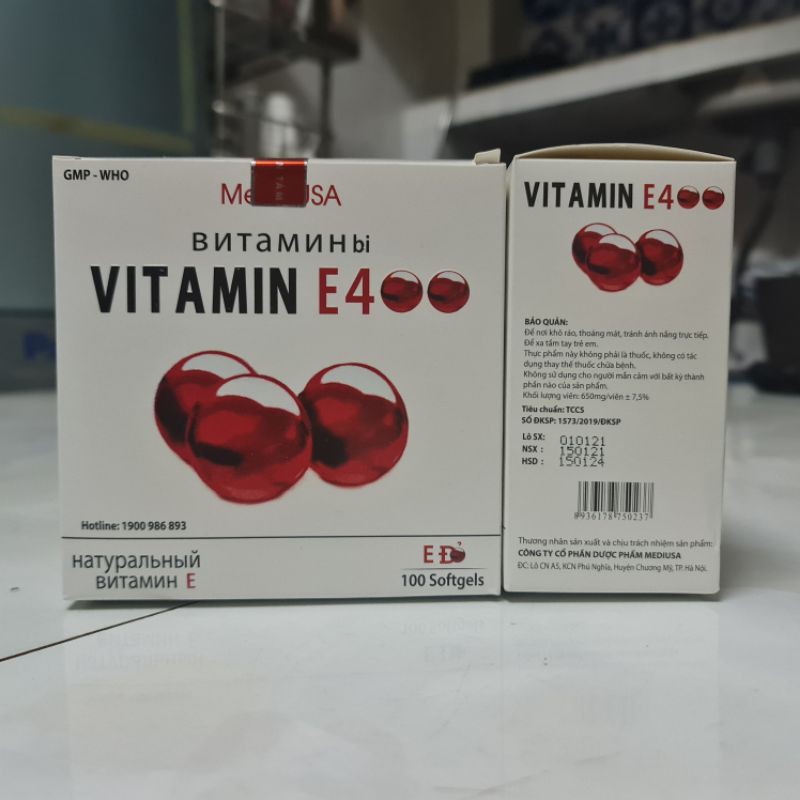 Viên uống vitamin E 400 đẹp da, sáng da, hạn chế lão hoá da hộp 100 viên | BigBuy360 - bigbuy360.vn