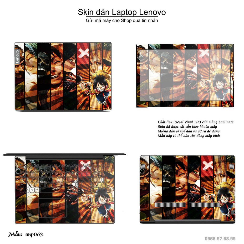 Skin dán Laptop Lenovo in hình One Piece _nhiều mẫu 4 (inbox mã máy cho Shop)