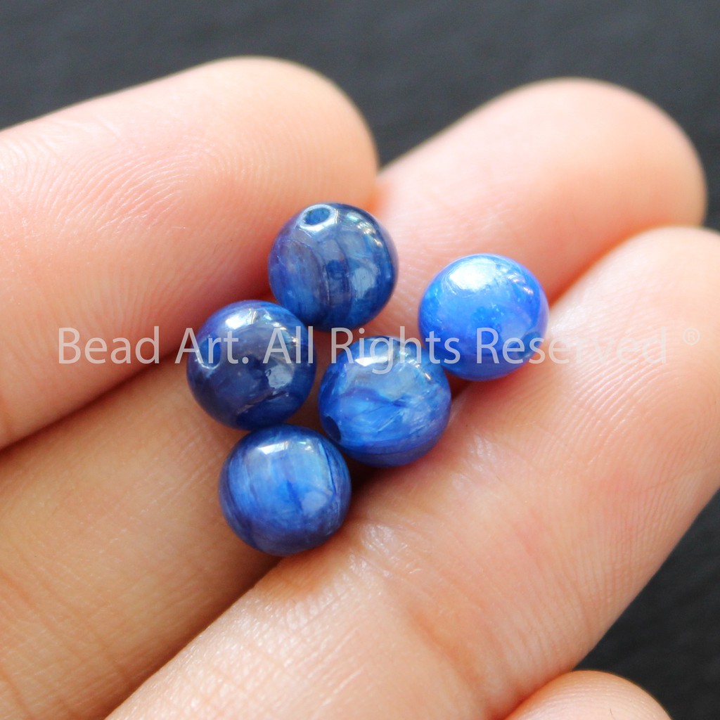 Đá Kyanite Xanh Dương 5.5MM, Mệnh Thuỷ, Mộc, Phối Vòng Tay Phong Thuỷ, Chuỗi Hạt S50 - Bead Art