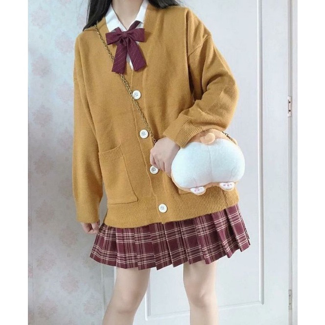 [Có sẵn] Áo cardigan len mỏng nhiều màu phong cách học sinh SM03