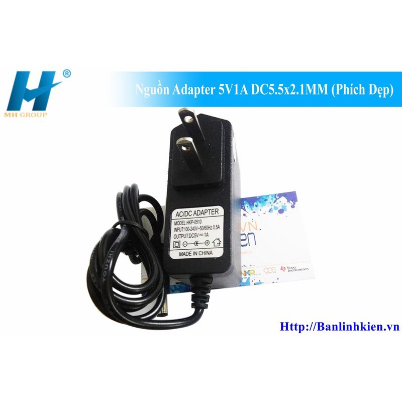 Nguồn Adapter 5V1A DC5.5x2.1MM (Chân Dẹp)