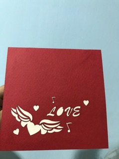 Thiệp 3d tim quạt