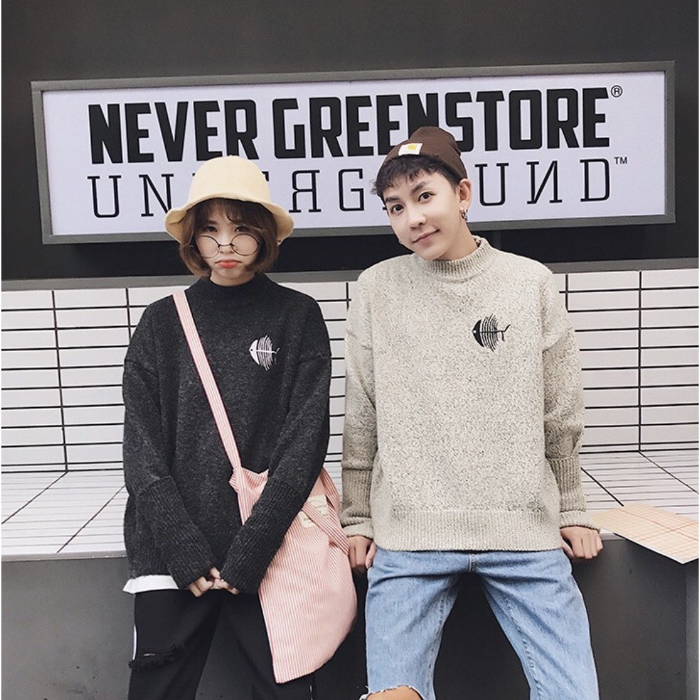 [Có Sẵn] Áo Len Đôi Hình Xương Cá áo len couple | BigBuy360 - bigbuy360.vn