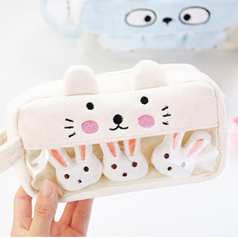 Túi Đựng Bút Cỡ Lớn Phối Lông Xinh Xắn Cho Học Sinh