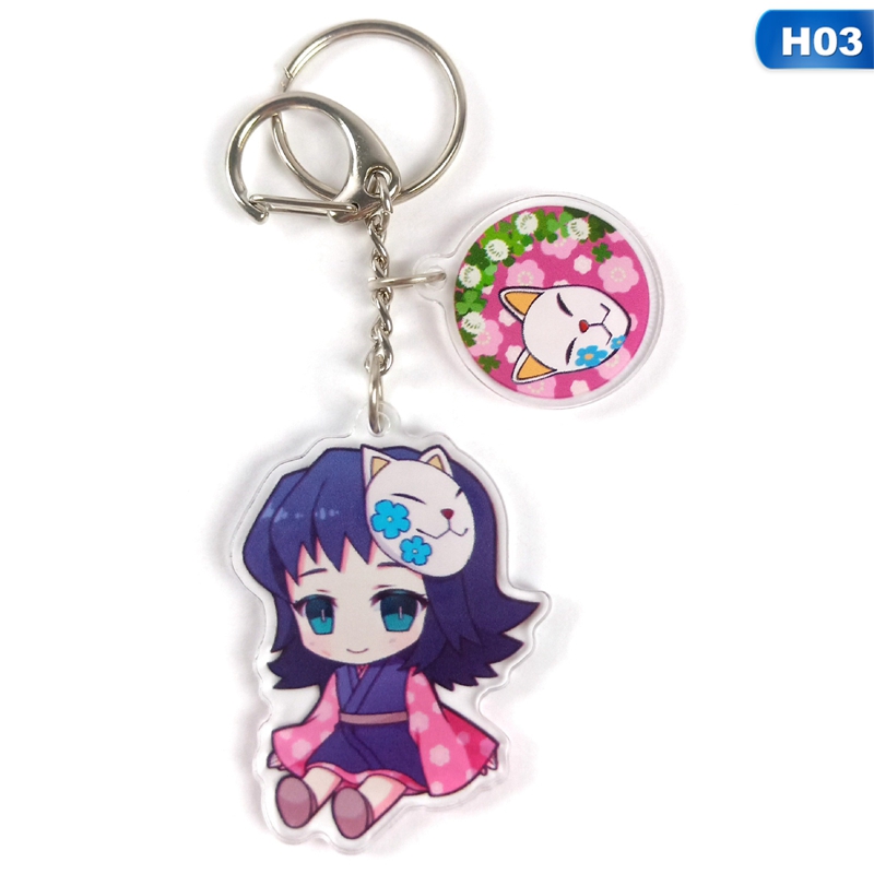 flowersqueen Móc chìa khóa mặt hình nhân vật hoạt hình ngộ nghĩnh