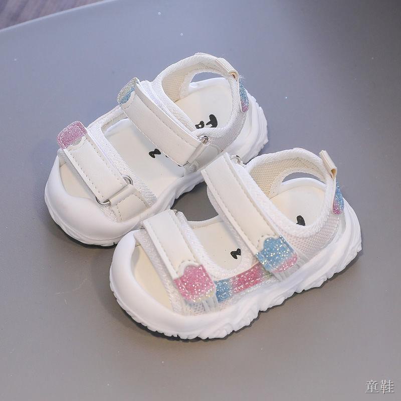 AOHUI๑Xăng đan cho bé cho mùa hè năm 2021 Giày mới cho trẻ mới biết đi giày bé trai 0-4 tuổi 2 bé gái Dép Baotou trước b