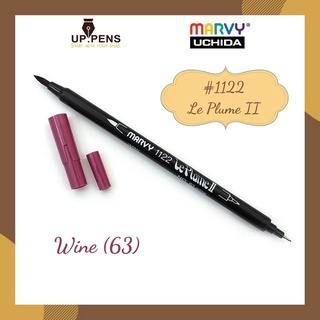 Bút brush viết calligraphy hai đầu Marvy 1122 - Màu đỏ đậm (Wine - 63)