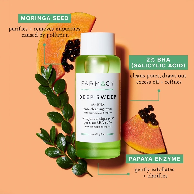 Toner Farmacy Deep Sweep 2% BHA Pore Cleaning Toner with Moringa + Papaya