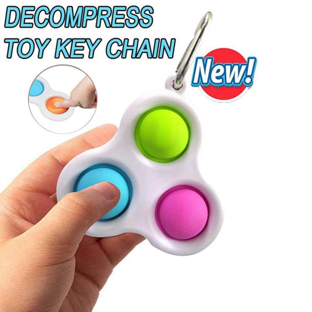 Móc khóa đồ chơi nhấn bóng mini giúp giảm căng thẳng phong cách đơn giản D8V6