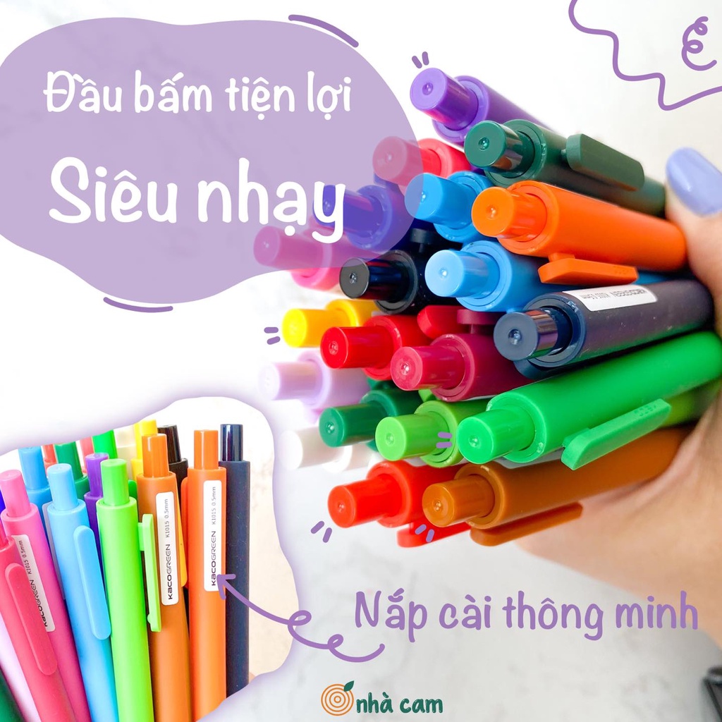 Bút Gel Kaco Pure Ngòi 0,5mm Nhà Cam