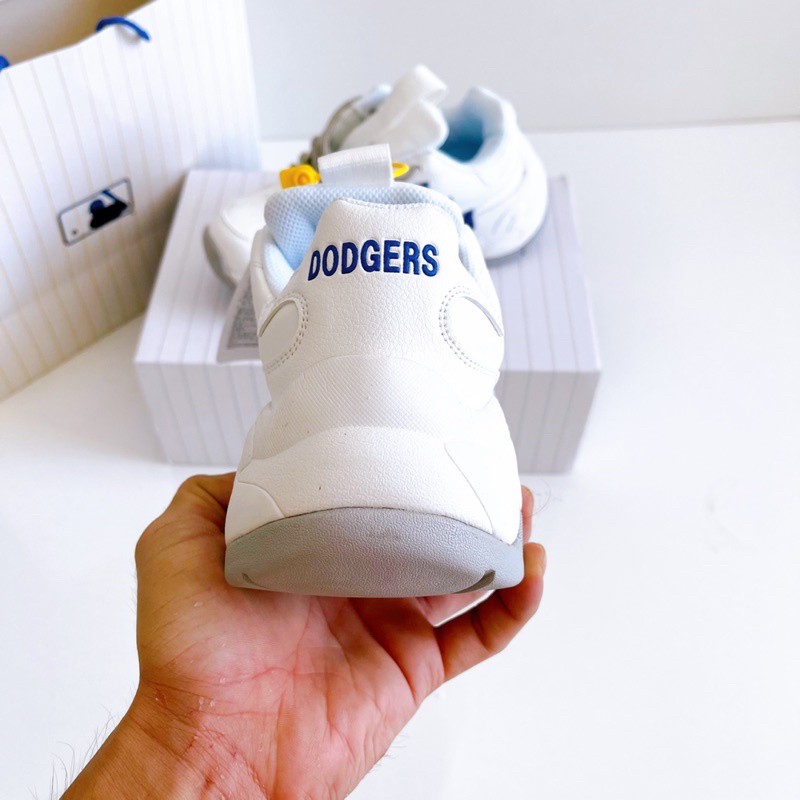 Bản Trung Logo In 3D Giày MLB LA Big Ball Chunky Dodgers Chữ Xanh Tăng Chiều Cao - Giày Tốt Official