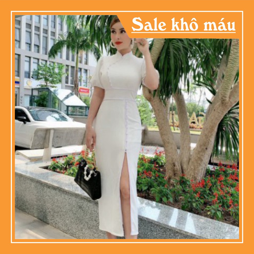 [Freeship Extra] Sườn Xám Cách Tân Ôm Body Cổ Tròn Cao Cấp Dành Cho Nữ - Sườn Xám Cao Cấp - Mẫu Thiết Kế Hot 2021