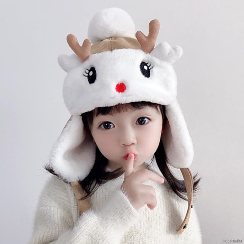 Mũ giữ ấm tai hình tuần lộc đáng yêu dành cho bé