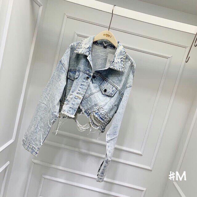 Khoác jean kaki đính hột bao bụi MK270 KJW048 | BigBuy360 - bigbuy360.vn