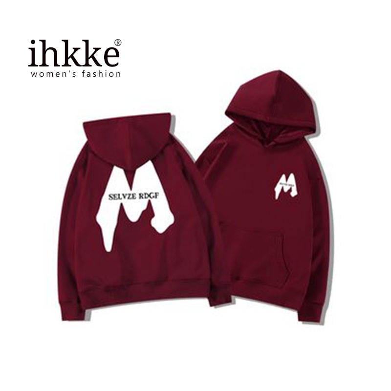 Áo hoodie IHKKE dáng rộng suông phong cách năng động thời trang dành cho nữ