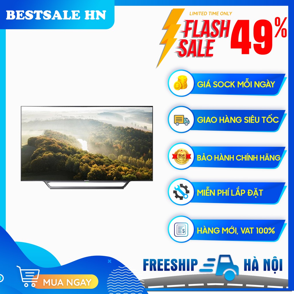 Smart Tivi Sony 40 inch 40W650D - Kết nối Internet Cổng LAN, Wifi, Hệ điều hành, giao diện Linux