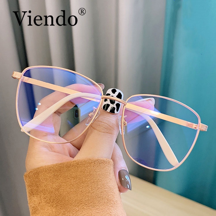 Mắt kính cận VIENDO bằng kim loại gọng vuông đổi màu chống ánh sáng xanh chống tia UV có cắt kính cận theo yêu cầu