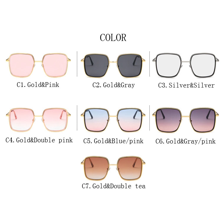 Kính Mát Samjune 6298 Gọng Vuông Chống Tia UV 400 Phong Cách Vintage Cho Nam Và Nữ