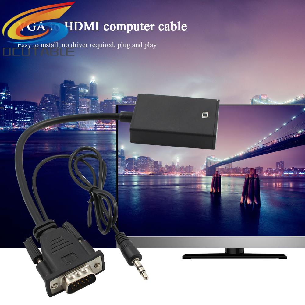 Cáp chuyển đổi VGA sang HDMI-compatible với jack 3.5mm