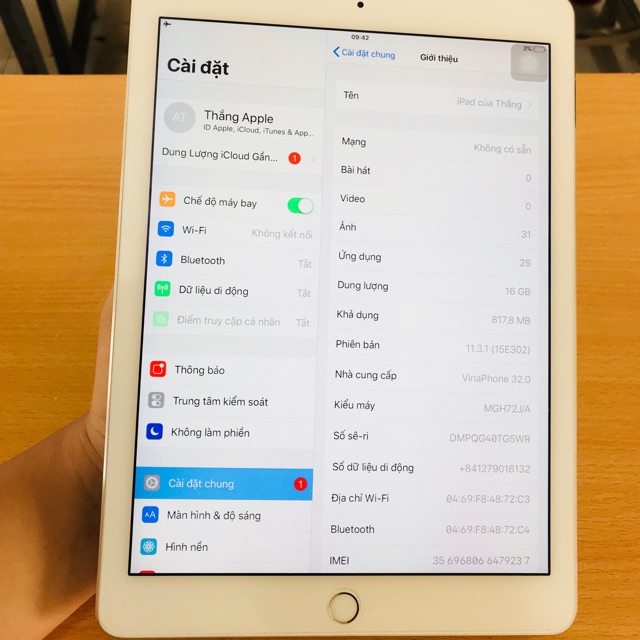 IPAD AIR 2 4G Silver 16GB Zin keng | BigBuy360 - bigbuy360.vn