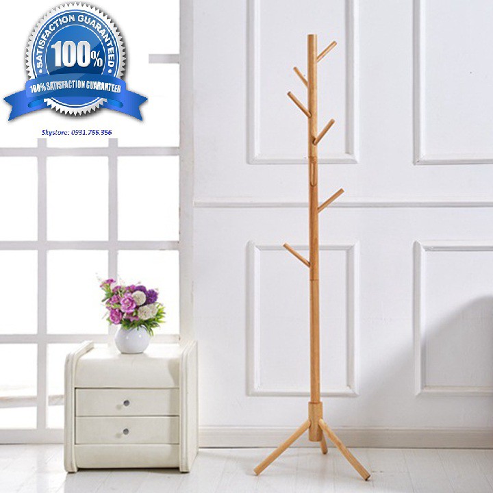 Cây treo quần áo gỗ 3 chân 176 cm