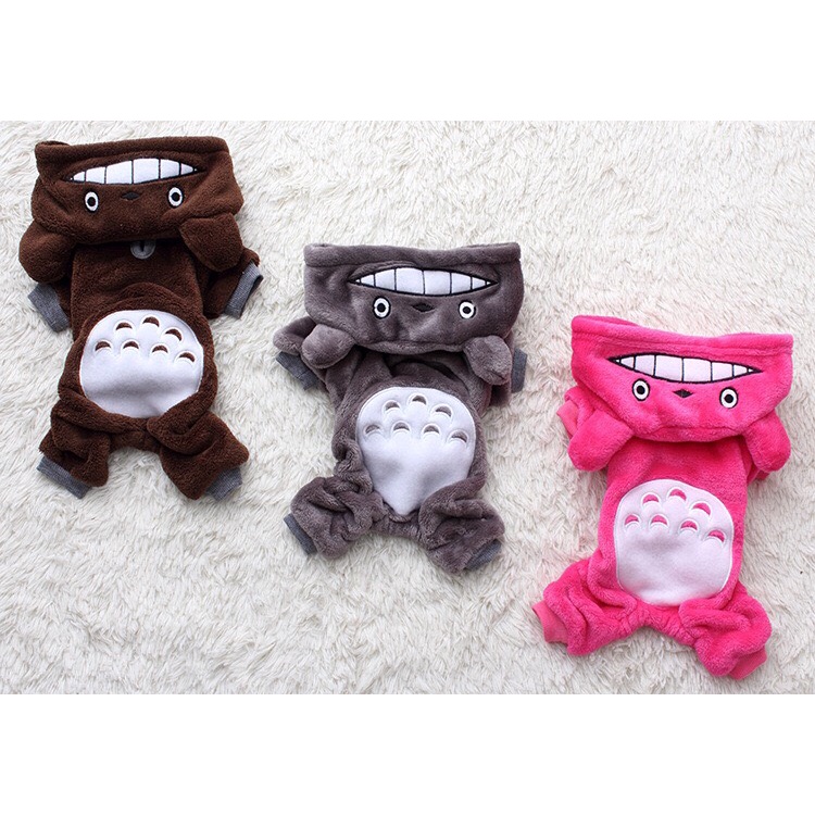 Áo chó mèo vải nỉ lông bông siêu ấm hình totoro