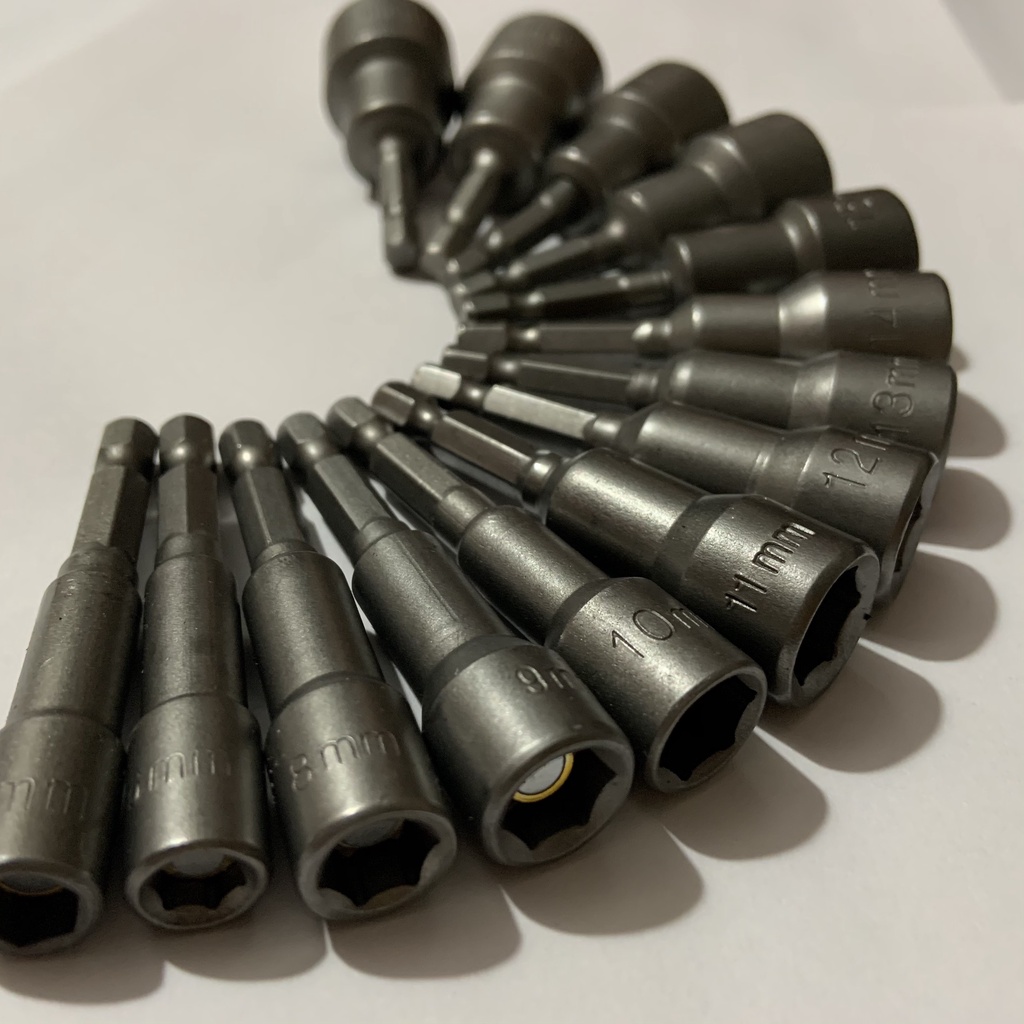 Bộ 14 Đầu Chụp Bulong Bắn Vít Lục Giác Có Nam Châm Dài 65mm các kích cơ từ 6-19 Hàng Chính Hãng | Mezoha