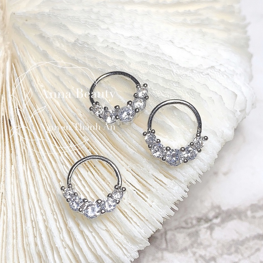 Khuyên tai mũi ( septum helix daith tragus ) JOLLY đính đá bằng thép y tế xỏ khuyên piercing