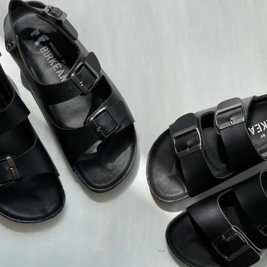 - GIÀY 2 KHOÁ MÀU ĐEN LÓT MÀU ĐEN DA PU UNISEX