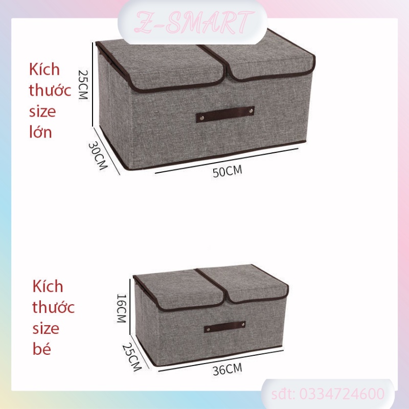 Thùng Đựng Đồ 2 Ngăn Gấp Gọn - Hộp Vải Đựng Quần Áo Đa Năng Chất Liệu Cao Cấp
