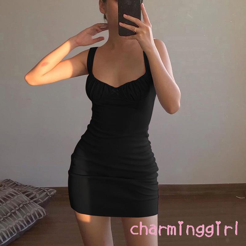 Đầm Sát Nách Cổ Tròn Màu Trơn Cho Bé Gái