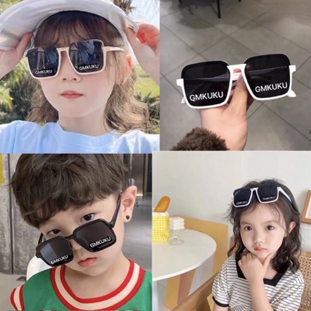 Mắt Kính Cho Bé Trai Bé Gái, Kính Râm Thời Trang Chống Tia UV Cho Trẻ Em, Mắt Kính Hàn Quốc Cao Cấp Form Vuông Dễ Thương