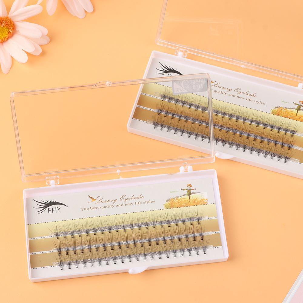 BEAUTY Bộ 60 Cụm Lông Mi Giả Dài Cong Tự Nhiên